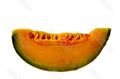 Isolated Cut Cantaloupe Wedge