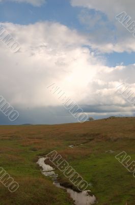 under a stormy sky
