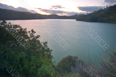 lake berryessa sunset