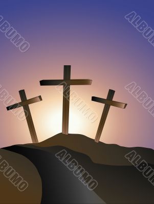 crosses on a hillside