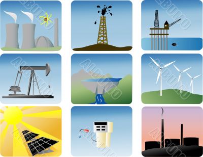 energy icons set