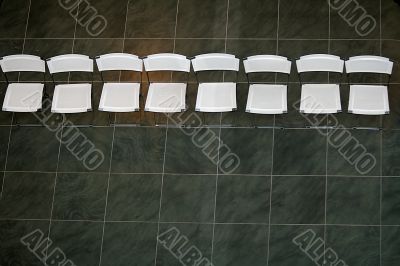 Line of chairs. Modern design