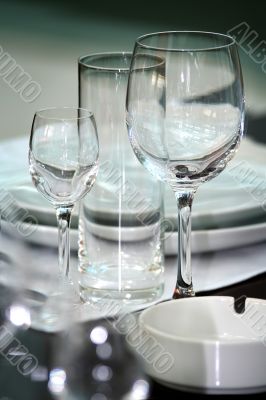 Waiting for celebration  / wineglasses