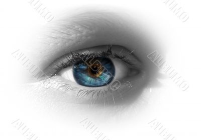 woman blue eye