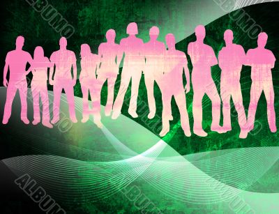 textures style of people silhouettes