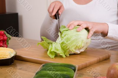 Cutting the vegetables