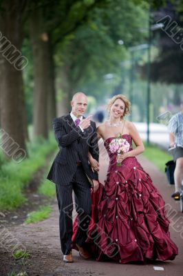 Beautiful young bride and groom