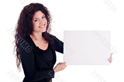 Girl Holding Blank Card