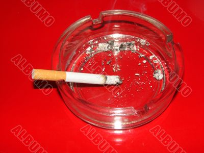 cigarette and ashtray