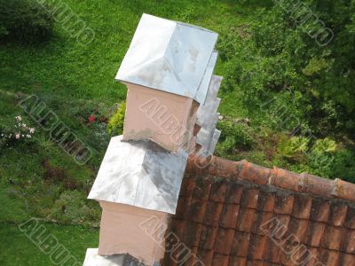 the roof of the house