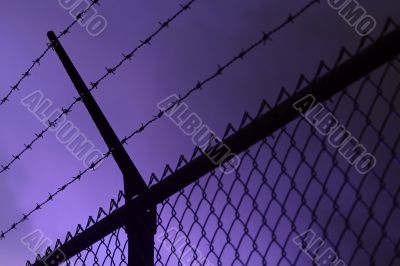 Fence in smoke