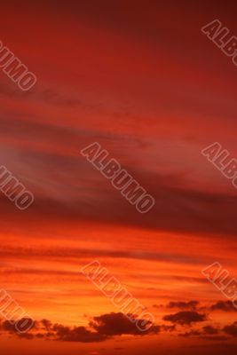Bright red sky