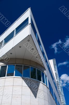 futuristic apartment and office building