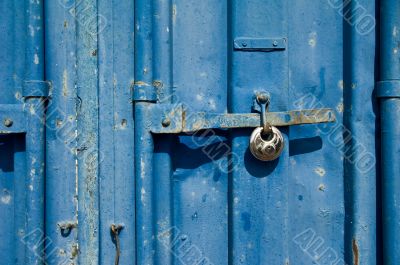 blue rusty freight container