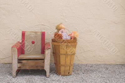 Antique Chair and Dolls
