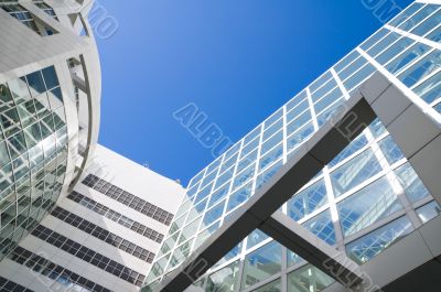 modern glass office buildings