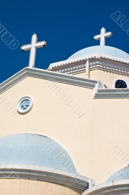 Greek church domes and crosses