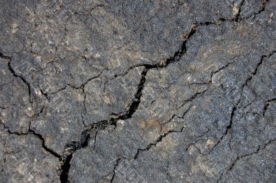 cracked pavement