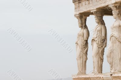 Greek sculptures on temple