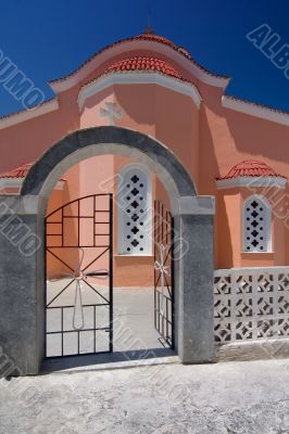Big orange greek church