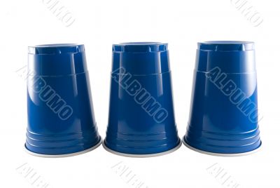 Three Blue Party Cups