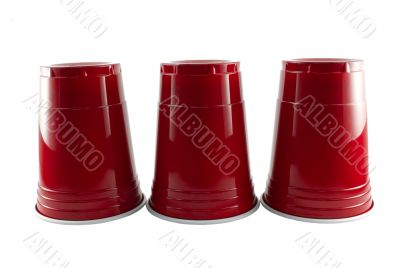 Three Red Party Cups