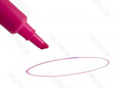 pink highlighter close up
