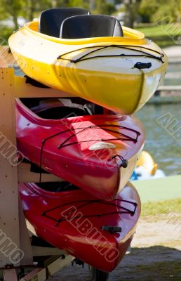 Colorful Boats on a Trailer.