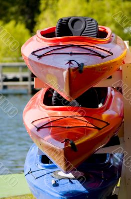 Colorful Boats on a Trailer.