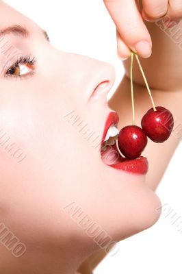 Eating a cherry