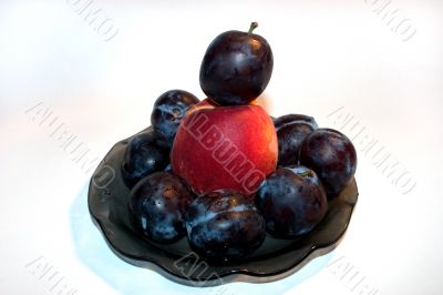 peach, plums
