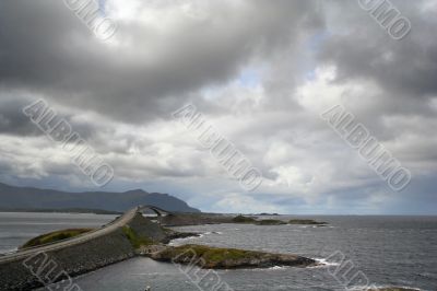 ocean and island with bridge