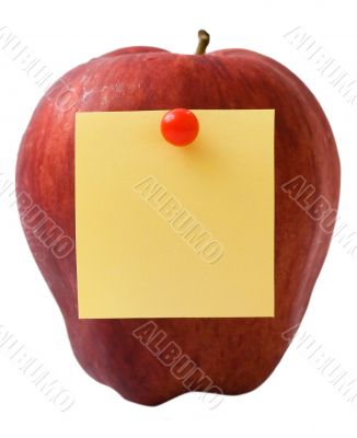 Apple with note