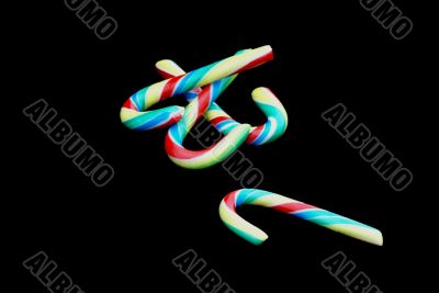 Colorful candy canes.