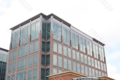 Brick and Glass with Clouds