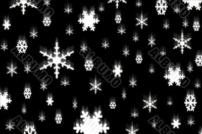 Falling Snowflakes On A Black Background