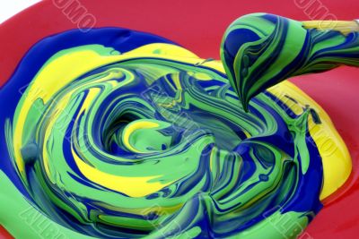 Brush with paint.