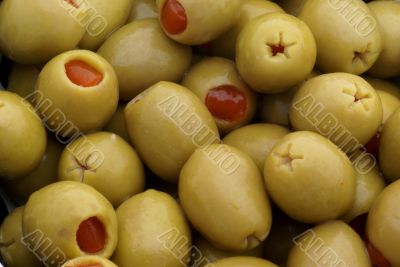 Stuffed green olives.