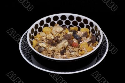 Bowl with muesli.