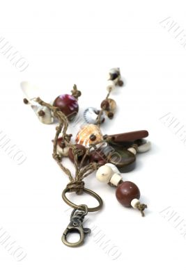 An isolated key ring.