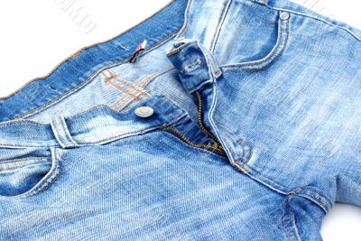 Isolated part of a jeans.