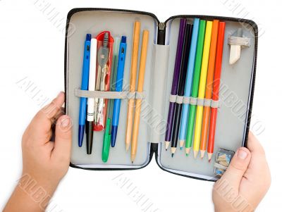 case with pencils