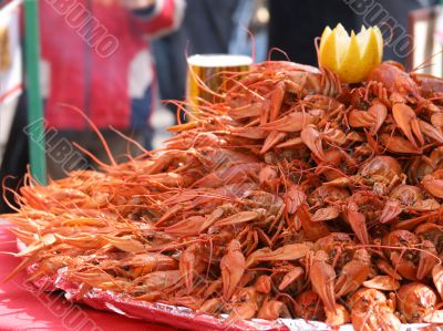 Boiled crayfishes