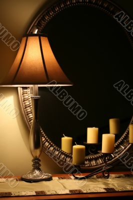 Elegant Lamp and Mirror
