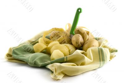 Peeling potatoes