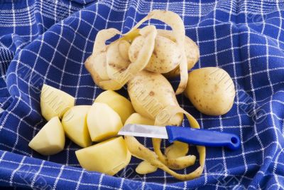Peeling potatoes
