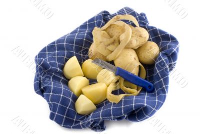 Peeling potatoes