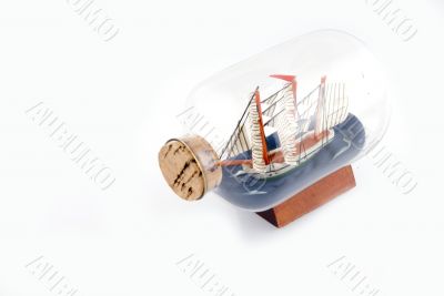 Little ship in a bottle