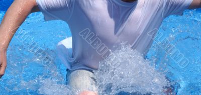 Splashing upperbody.