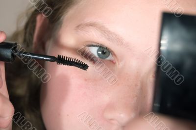 young girl and mascara